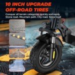iScooter iX3 Electric Scooters Adult, 10" Pneumatic Off-road Fast Electric Scooter with Lock, APP Control, 40KM Range, 3 Speed Modes, 4 Shock Absorbers, Fast Charging, Foldable E Scooter