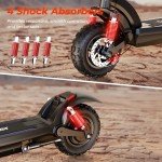 iScooter iX6 Electric Scooters for Adults, 11" Off Road Tires Electric Scooter, 60KM Range, 48V 17.5Ah Battery Fast Foldable E Scooter,4 Shock Suspension,Adjustable Height,NFC Card Switch