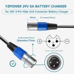 YZPOWER 24V 5A Lithium Battery Charger for Scooters