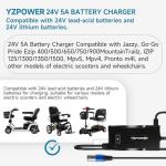 YZPOWER 24V 5A Lithium Battery Charger for Scooters