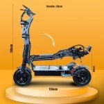HWWH Adult Fast Electric Scooter Off-Road E-Scooter Pro 13in Dual Motor 3 Speed Mode Adjustable All Terrain Vacuum Tires Double Disc Brake 72V 40AH High Capacity Lithium Battery Max load 200kg
