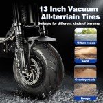 HWWH Adult Fast Electric Scooter Off-Road E-Scooter Pro 13in Dual Motor 3 Speed Mode Adjustable All Terrain Vacuum Tires Double Disc Brake 72V 40AH High Capacity Lithium Battery Max load 200kg