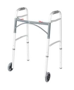 Drive Medical Folding Walker with Wheels for Seniors