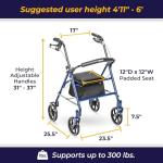 Drive Medical 4-Wheel Rollator Walker with Seat