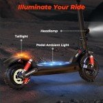 iScooter iX6 Electric Scooters for Adults, 11" Off Road Tires Electric Scooter, 60KM Range, 48V 17.5Ah Battery Fast Foldable E Scooter,4 Shock Suspension,Adjustable Height,NFC Card Switch
