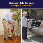Drive Medical Folding Walker with Wheels for Seniors