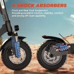 iScooter Electric Scooters Adult, iX3/iX4 Fast Electric Scooter 10" Off-road Tires with 4 Shock Absorbers Foldable E Scooter, 40-45km Range,3 Speed Modes,LCD Display,Dual Braking System