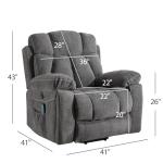 Large Power Lift Recliner with Massage & Heat
