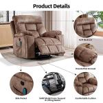 CANMOV Large Power Lift Recliner with Massage and Heat