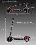 Apachie Pro Edition Adults Electric Scooter, 500W Motor, 10.5 inch Wheels, E-Scooter, 12.5AH Lithium Battery, 3 Speed Modes, 45km Long Range, Dual Braking System, APP Control, Bluetooth (Red)