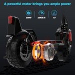 HITWAY Electric Scooter Adult 10 Inch, 15.6-27AH Battery 500W Motor, Foldabler, 3 Speed Modes, Maximum Speed 25KM/H, Tubeless Tire, Turn Signals, APP