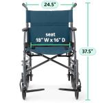 Medline Folding Steel Transport Wheelchair with 12-Inch Wheels