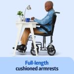 Folding Steel Transport Wheelchair with Swing-Away Footrests