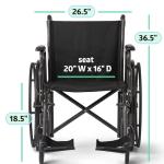 Medline Folding Wheelchair with Swing-Back Arms