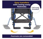 Drive Medical Blue Streak Lightweight Wheelchair with Footrests