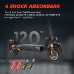 iScooter iX3 Electric Scooters Adult, 10" Pneumatic Off-road Fast Electric Scooter with Lock, APP Control, 40KM Range, 3 Speed Modes, 4 Shock Absorbers, Fast Charging, Foldable E Scooter