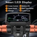 Ealirie Electric Scooter 12.5Ah Battery 10'' Fat Tire for Adults Teens, Triple Shocking Proof, 500W Motor, 30-40KM Range, Max Speed 25KM/H, Folding E Scooter Front + Rear Safe brake