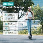 iScooter i10Plus Fast Electric Scooter Adults, 50KM Max Range, Support APP One-click Lock, Dual Suspension, 3 Braking Systems & Turn Signals, 120KG Capacity