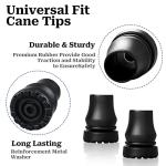 Heavy Duty Rubber Cane Tips, 2 Pack