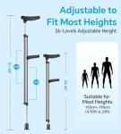 Adjustable Aluminum Crutches with Handgrips for Adults