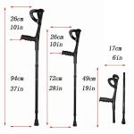 VISIONU Lightweight Adjustable Foldable Crutch - Black