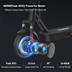 iScooter Electric Scooter, i9MAX Electric Scooters Adult with Bag, 10” Honeycomb Solid Tire E Scooter, 30-40km Range, 3 Speed Mode, Foldable Fast Scooter with APP, Dual Shock Absorption