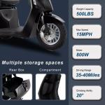 800W Three-Wheel Electric Mobility Scooter for Adults