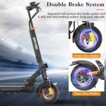 Ealirie Electric Scooter 12.5Ah Battery 10'' Fat Tire for Adults Teens, Triple Shocking Proof, 500W Motor, 30-40KM Range, Max Speed 25KM/H, Folding E Scooter Front + Rear Safe brake
