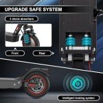 iScooter Electric Scooter, i9MAX Electric Scooters Adult with Bag, 10” Honeycomb Solid Tire E Scooter, 30-40km Range, 3 Speed Mode, Foldable Fast Scooter with APP, Dual Shock Absorption