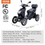 VEVOR Heavy Duty 4-Wheel Electric Scooter for Adults