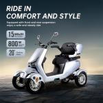 800W Four-Wheel Electric Scooter for Adults