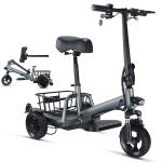 Compact 3-Wheeled Electric Scooter - 9.3 MPH Speed