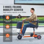 Compact 3-Wheel Scooter for Seniors - 12 Mile Range