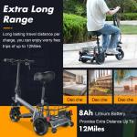 Compact 3-Wheeled Electric Scooter - 9.3 MPH Speed