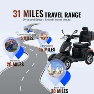 Heavy Duty 4-Wheel Scooter, 31 Miles Range
