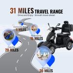 Heavy Duty 4-Wheel Scooter, 31 Miles Range