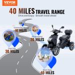 VEVOR 4-Wheel Heavy Duty Mobility Scooter 40 Miles