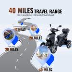 Heavy Duty 4-Wheel Scooter, 40 Mile Range