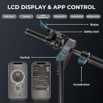 iScooter Electric Scooter, i9MAX Electric Scooters Adult with Bag, 10” Honeycomb Solid Tire E Scooter, 30-40km Range, 3 Speed Mode, Foldable Fast Scooter with APP, Dual Shock Absorption
