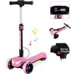 Kid's 24V Pink Electric Scooter with Bluetooth & Lights