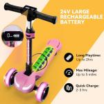 Kid's 24V Pink Electric Scooter with Bluetooth & Lights