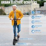 Electric Scooter Adult, 500W Peak Motor, 42km Long Range, 10” Solid and Pneumatic tire,3 speed mode, Foldable Electric Scooters,36V 10.4Ah Electric Scooter for Adults and Teens