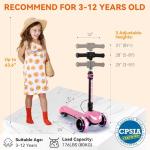 Kid's 24V Pink Electric Scooter with Bluetooth & Lights