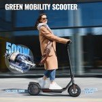 Electric Scooter Adult, 500W Peak Motor, 42km Long Range, 10” Solid and Pneumatic tire,3 speed mode, Foldable Electric Scooters,36V 10.4Ah Electric Scooter for Adults and Teens