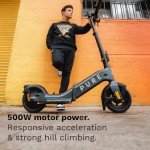 Pure Flex Electric Scooter Adult, Ultimate Riding Position, 24.8mi (40KM) Long Range, 500W Motor, Lightweight Foldable Electric Scooters, E Scooter with 10'' Tubeless Tyres and Indicators