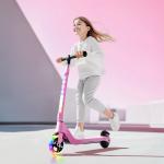 Pink Electric Scooter for Kids Ages 6-12
