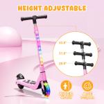 Pink Electric Scooter for Kids Ages 6-12