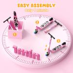 Pink Electric Scooter for Kids Ages 6-12