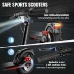 Electric Scooter Adult, 500W Peak Motor, 42km Long Range, 10” Solid and Pneumatic tire,3 speed mode, Foldable Electric Scooters,36V 10.4Ah Electric Scooter for Adults and Teens