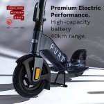 Pure Flex Electric Scooter Adult, Ultimate Riding Position, 24.8mi (40KM) Long Range, 500W Motor, Lightweight Foldable Electric Scooters, E Scooter with 10'' Tubeless Tyres and Indicators
